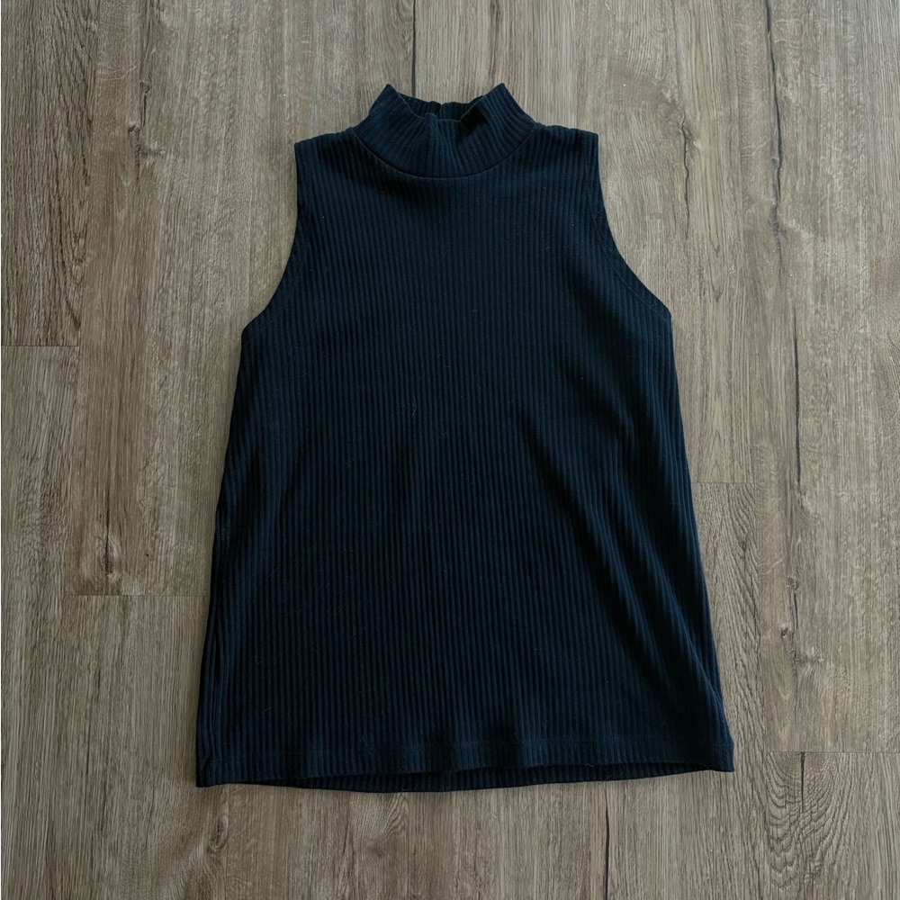 The Limited Black Ribbed Tank Top